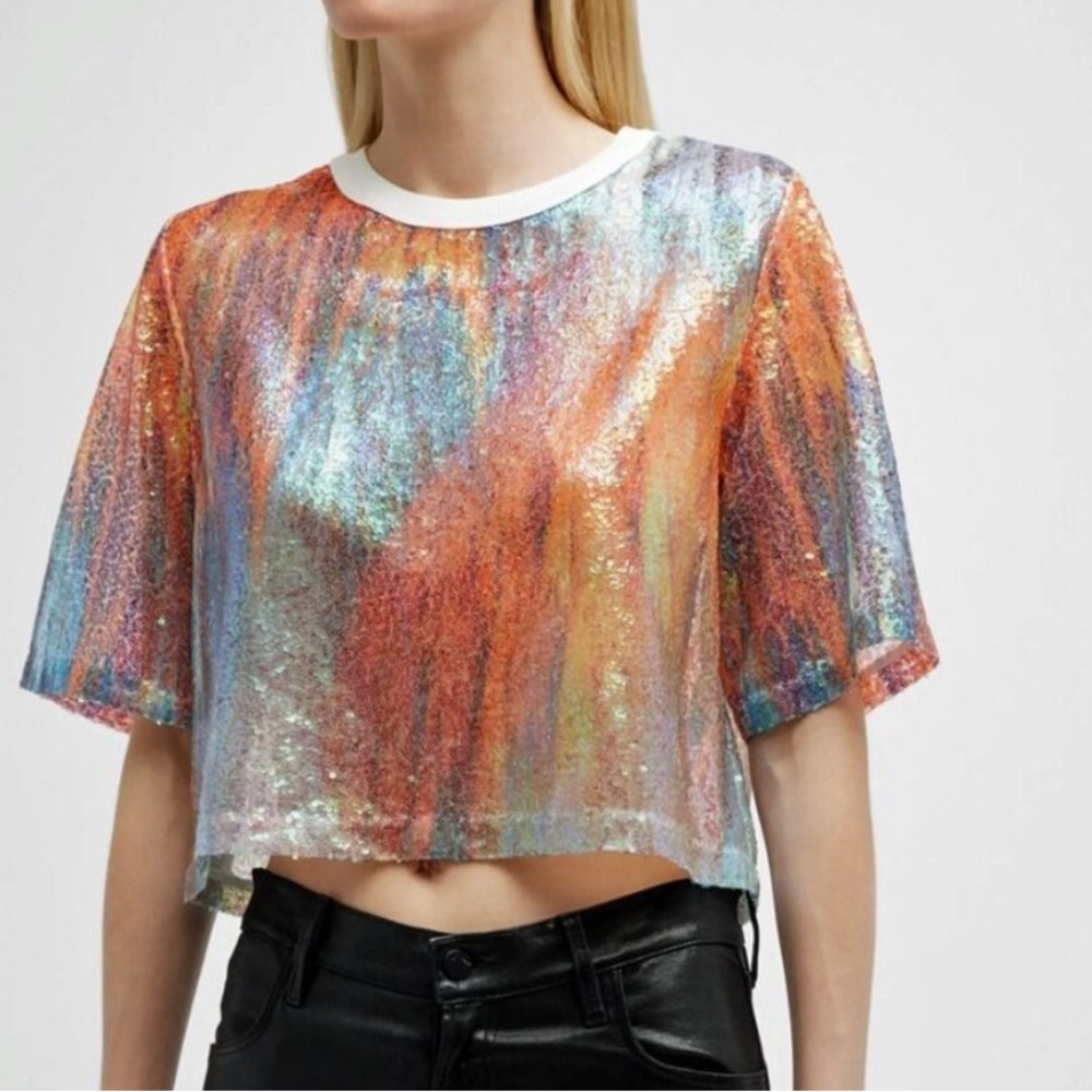 ITMFL Colorful Sequin Crop Top
